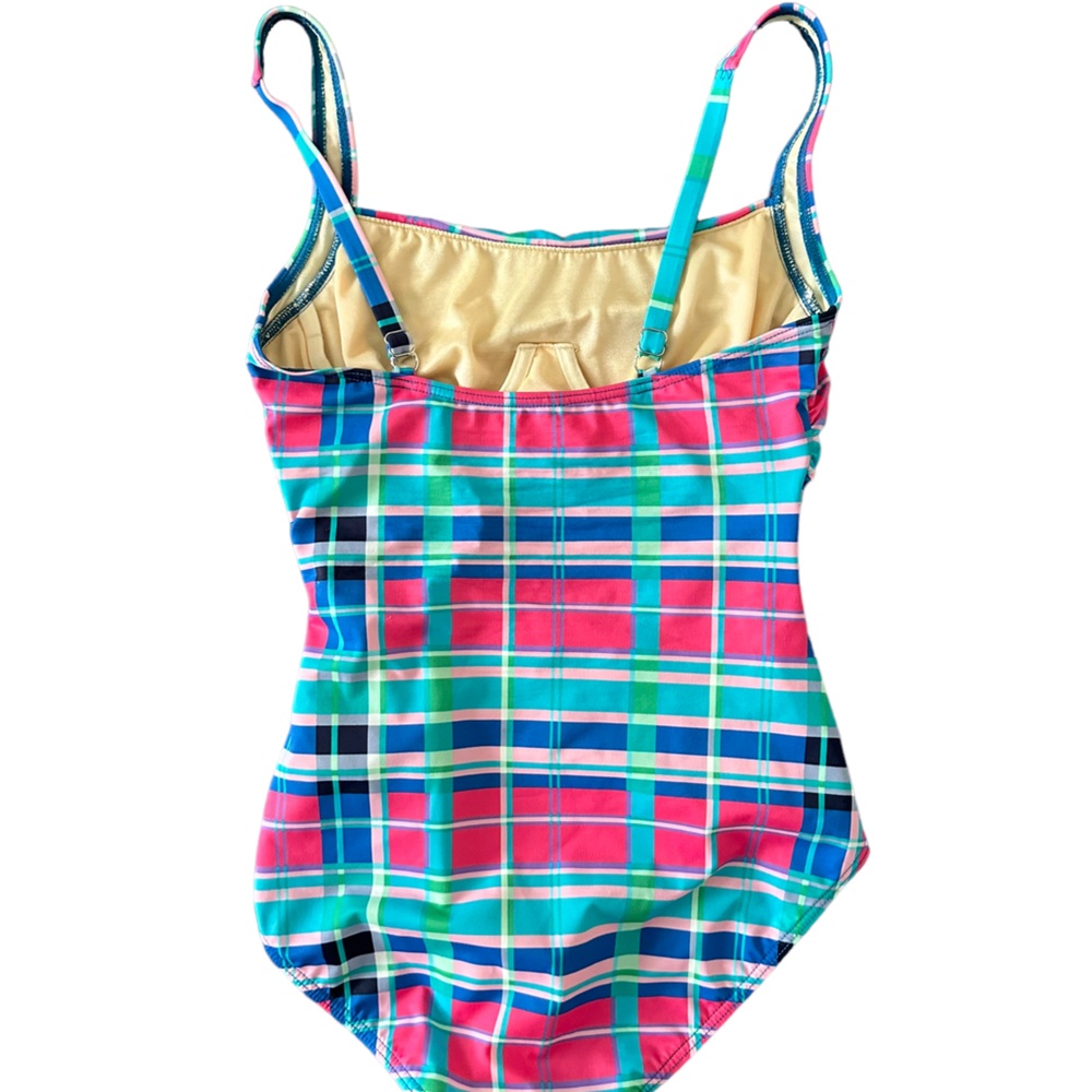 Talbots Plaid One Piece Swimsuit - Size 6 - Picture 2 of 9
